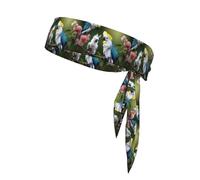 Beautiful Cockatoo Bird Flower Sports Head Tie Beach Summer Tropical Tie Sweatband Headband Men Women Elastic Moisture for Running