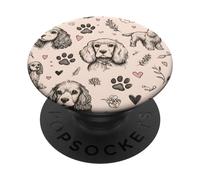 Beautiful Cocker Spaniels Pattern American Cocker Spaniel PopSockets Adhesive PopGrip