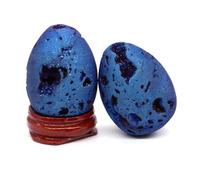 Beautiful Color electroplated Agate Crystal Ball Egg Witchcraft Home Decoration (Color : Blue Plating, Size 10pcs)