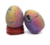 Beautiful Color electroplated Agate Crystal Ball Egg Witchcraft Home Decoration (Color : Color Plating Egg, Size : 20pcs)