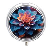 Beautiful Color Flower Pill Box for Pocket Round Pill Box 3 Compartment Decorative Portable Travel Pill Holder Tablet Vitamin Organizer Mini Pill Case