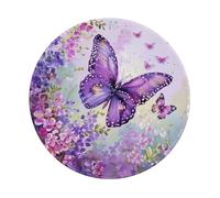 Beautiful Colorful Butterfly Art Prints Round Mouse Pad 4 PCS,Non-Slip Rubber Base Mousepad Mouse Mat for Laptop Computer Office 7.9 x 7.9 Inch