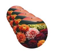 Beautiful Colorful Flowers Car Air Fresheners Cards 4 Pcs Hanging Fragrance Scented Cards Long-Lasting Car Aromatherapy Tablets for Wardrobe Bathroom Car Interior Mirror Pendant Gifts