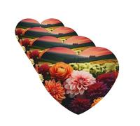 Beautiful Colorful Flowers Car Air Fresheners Cards 4 Pcs Hanging Fragrance Scented Cards Long-Lasting Car Aromatherapy Tablets for Wardrobe Bathroom Car Interior Mirror Pendant Gifts