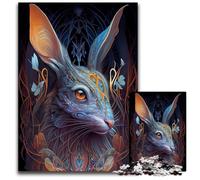 Beautiful Colorful Rabbit 1000 Piece Puzzle Difficult Puzzles for Adults Ideal for Lover Perfect Christmas New Year Valentine's Gift 1000 PCS(38x26cm)