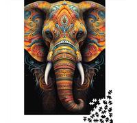 Beautiful Colourful Elephants Puzzle Difficult Hard Paper Rectangular Jigsaw Puzzle for Adult Children Unique Gift 1000pcs (38x26cm)