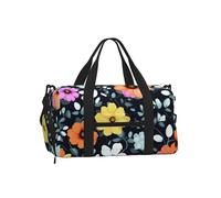 Beautiful Colourful Flowers Duffel Bag with Shoe Compartment - Lightweight Water-Resistant Holdall Gym Bag with Built-in Wet and Dry Separation Pouch