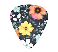 Beautiful Colourful Flowers Guitar Plectrums Classical Triangle Bass Acoustic And Electric Guitar Plectrums For Guitarists 12 Pieces