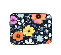 Beautiful colourful flowers Laptop Bag Convenient Shockproof 17 inch Stylish Print for Business Travel Work and Office