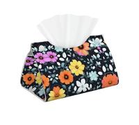 Beautiful Colourful Flowers Long Tissue Box Cover - Waterproof, Lightweight, and Foldable with Two-Button Opening for Convenient Use