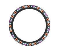 Beautiful colourful flowers Printed elastic steering wheel cover Durable, soft and thick, suitable for cars, SUVs and trucks, etc.