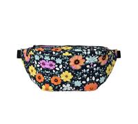 Beautiful Colourful Flowers Running Waist Pack-No-Bounce Phone Holder for Gym, Waterproof Crossbody Bum Bag with Adjustable Strap