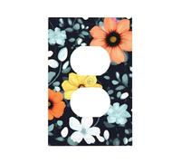 Beautiful Colourful Flowers Unbreakable Polycarbonate Switch Plate-Modern 1 Gang Light Cover for Home Office with Matching Screws