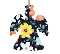 Beautiful colourful flowers Wooden Angel Shape Decoration Fashion Design 1 PC Suitable For Home Festival Decoration