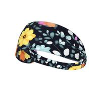 Beautiful colourful flowersPrinted headband, unisex, suitable for daily face washing, makeup application, yoga, and exercise.