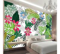 Beautiful Colourful Hand Painted Plants Leaves Flowers 3D Wallpaper Luxury Silk Study Dining Feature Sofa Grey Bedroom Living Room Tv Decorative Wall-430cm×300cm