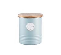 Beautiful Containers - Attractive Hardwearing- Bamboo Wood lids -Decorative Jar -Modern Round Canister - Silky Smooth matt Finish - Silicone Seals - Coffee Canister Blue