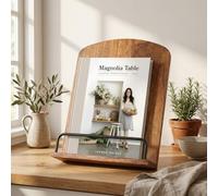 Beautiful Cookbook Stand for Your Kitchen Counter - Solid Wood, Fits iPad