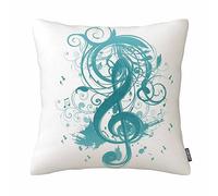 Beautiful Cool Music Notes With Splatter Swirls Throw Pillow Case Cushion Cover Pillowcase 18 X 18 Inches