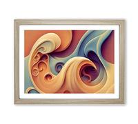 Beautiful Coral Reef Art Vol.3 Abstract Framed Print | A3 Oak Framed Wall Art | Ready to Hang | Abstract Fantasy Picture | Living Room Bedroom Lounge Office