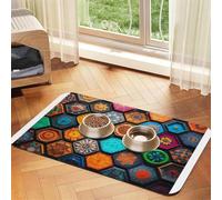 Beautiful Cosmetic Case Pet Feeding Mat-Waterproof & Non-Slip Dog and Cat Food Mat-No Stains Quick Dry Dog Water Dispenser Mat
