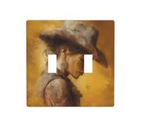 Beautiful Cowgirl Western Art Double Gang Toggle Light Cover Wall Plate Switch Decor Standard Size - 11.4x11.4cm