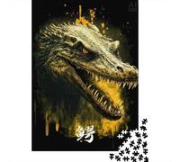 Beautiful Crocodile Puzzle Challenging And Brainteasing Premium Cardboard Jigsaw Puzzle for Adults Teen 300pcs (40x28cm)