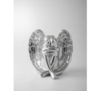 Beautiful Crushed Diamond Angel with Wings Glass Ornament | Silver Sparkle Bling Decorative Figurine for Home, Memorial, Christmas, Sympathy & Gift (BB-25)