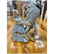 Beautiful Crushed Diamond Large Beauty And The Beast. Silver Ceramic