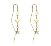 Beautiful Crystals From 925 Sterling Stars Rhinestone Personality Dangle Earrings For Female Earrings