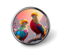 Beautiful Cuckoo Bird Round Badge for Men Women, Durable & Stylish Lapel Pins, Lightweight Metal Badges for Shirts, Jackets, Hats