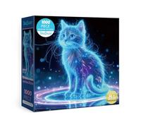 Beautiful Cute Cat Puzzles for Adults 1000 Pieces Fun, Colorful Art Challenging Kitten Jigsaw Puzzles, Fantasy Purple Blue Puzzle