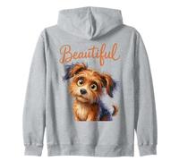 Beautiful Cute Puppy Dog with Big Eyes Design Zip Hoodie