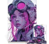 Beautiful Cyberpunk Girl Adults 1000 Pieces Puzzle Reasoning Practice Easy Enjoyment Premium Edges Lovely Gift (38x52cm)