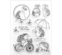 Ogquaton Beautiful Cycling Hedgehog Silicone Clear Stamper DIY Scrapbooking Card Album Decor DIY Custom PVC Environmental Seal Stamp Tool Eco-Friendly and Practical Scrapbooking Stamp