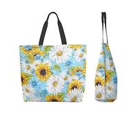 Beautiful Daisy Flower Sunflowers Pattern Tote Bag for Women Ladies Handbags Shoulder Bags For Work Beach Travel Shopping