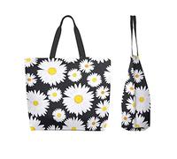 Beautiful Daisy Flowers Tote Bag for Women Ladies Handbags Shoulder Bags For Work Beach Travel Shopping