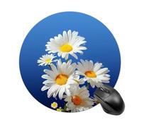 Beautiful Daisy Mousepad Round Anti-Slip Waterproof Rubber Base Mice Mat Cute Mousepad for Work Office Home Gaming Laptop Men Women Small Size 7.8 X 7.8 Inches