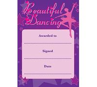 Beautiful Dancing School Reward Certificates - 16 Pack A6 Dance Awards for Children - Ballet Tap Modern - Printed in UK