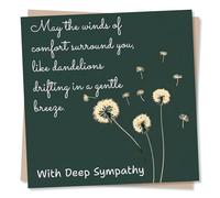 Beautiful Dandelion Sympathy Card For Loved One - Winds of Comfort - Sorrow, Loss, Grief, Sorry, Thinking Of You - Condolences For Loved One, Partner, Family, Relative, Friend, Colleague