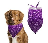 Beautiful Dark Purple Shining Glitter Sparkles Pattern Pet Bib Comfortable Triangle Bib Adjustable Triangle Scarf For Puppy Cats Accessories