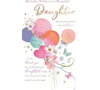Beautiful Daughter Embellished Birthday Greeting Card Words to Cherish Cards WCH033