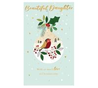 Beautiful Daughter Felt-Tastic Bauble Hand-Finished Christmas Greeting Card XFTS063