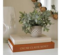 Beautiful Decorative Books - Set of 2 Linen Boxes Enhance Your Coffee Table, Bookshelf or Mantle Decor - Aesthetic Fake/Faux Books for Modern Home Decoration, Photo Storage and as a Keepsake Box