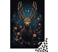 Beautiful Deer And Flowers, Adult Puzzle, 1000 Pieces, 70x50cm/1000pcs