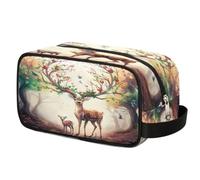 Beautiful Deer Artistic Aesthetics Toiletry Bag Hanging Cosmetic Bag Portable Travel Makeup Bag Large Shaving Bag for Women Men