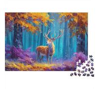 Beautiful Deer in The Forest, Autumn Colors Puzzle 1000pcs (75x50cm) Erwachsene Puzzle,Home Decor