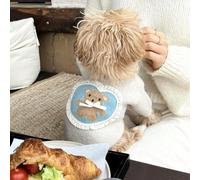 Beautiful Dog Sweater Teddy Small Bear Pattern Knit Pullover Winter Warmth Clothes Thickened Maltese Pullover