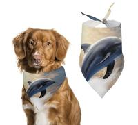 Beautiful Dolphin Dog Bandanas Soft Cute Triangle Larges Scarfs for Pets Kerchief Print Pet Handkerchiefs for Small Medium Large Dogs Puppy Cats