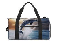 Beautiful Dolphin Gym Bag Travel Duffel Bags for Men Women Large Weekender Bags Carry On Overnight Duffle Bag with Shoe Compartment for Workout, style, One Size
